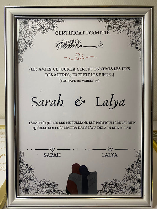 CERTIFICAT D’AMITIÉ